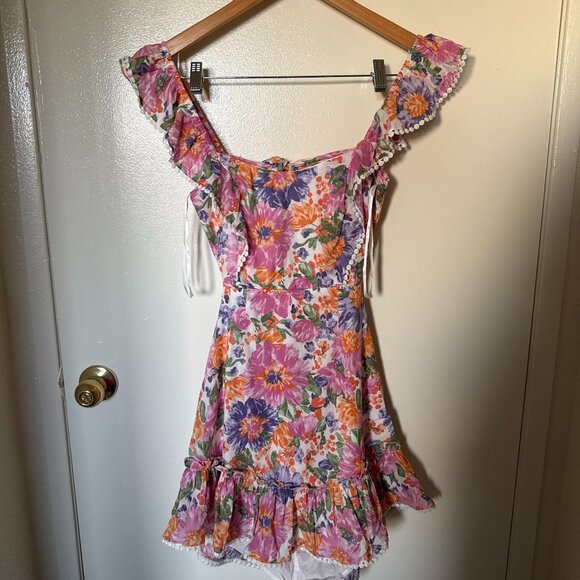 Hello Molly Forever Lover Floral Cutout Mini Dress M - Picture 2 of 7